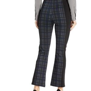 NWT Lysse Black and Blue Plaid Flare Jeans